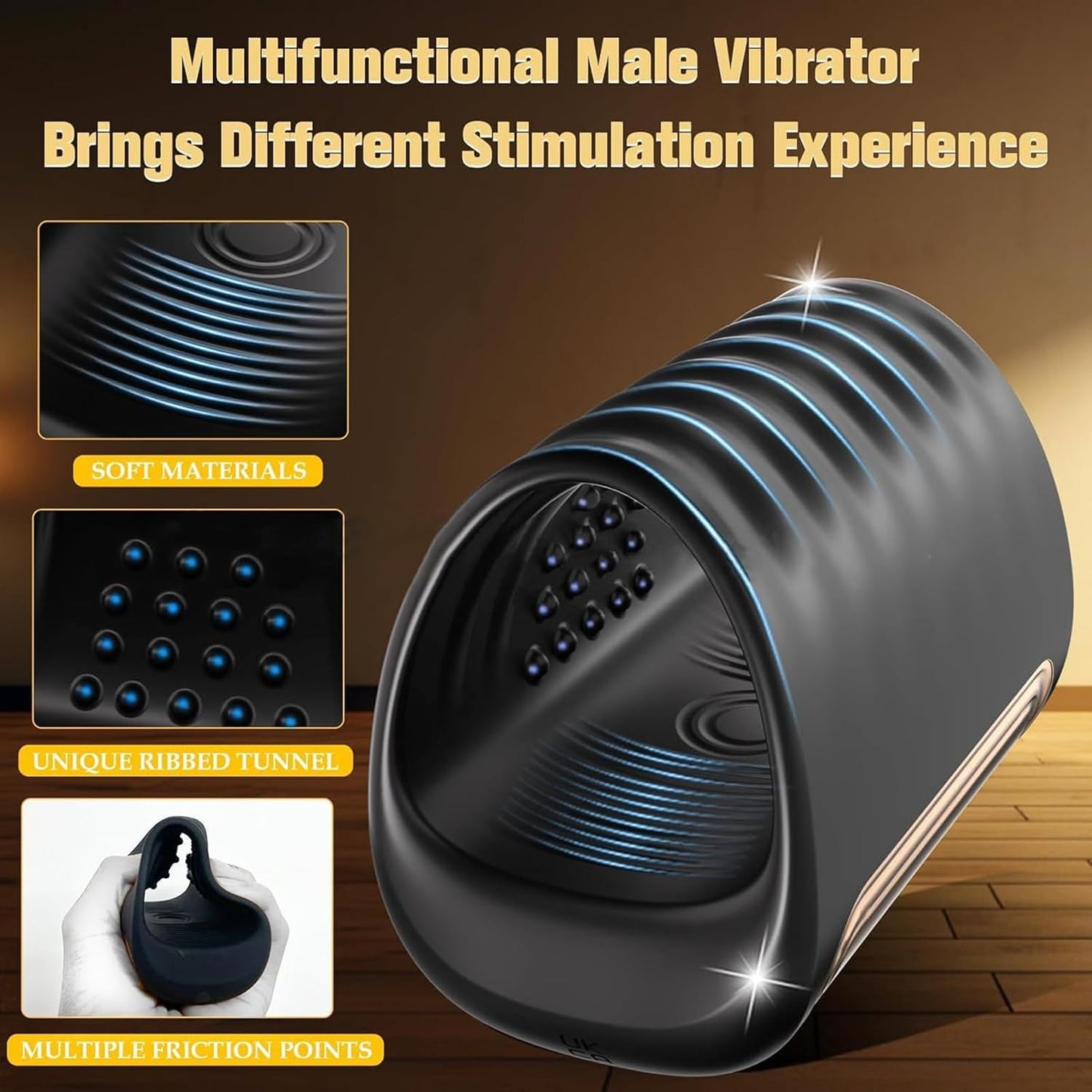 2 IN 1 Penistrainer Stroker Blowjob Masturbator mit 9*9 Pulsierendem und Vibrationsmodi