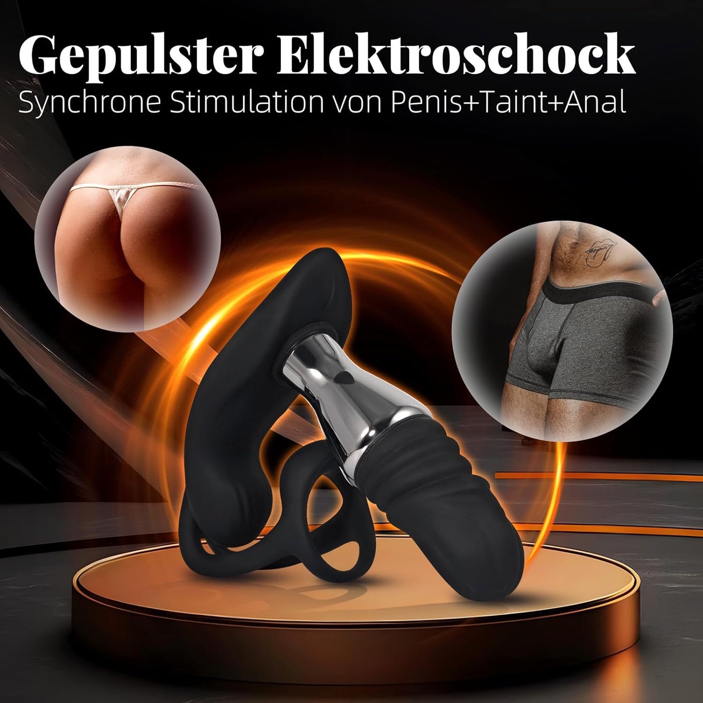 Elektroschock Analvibratoren Prostata Massager mit 9 Dehnungsmodi & 9 Vibrationsmodi
