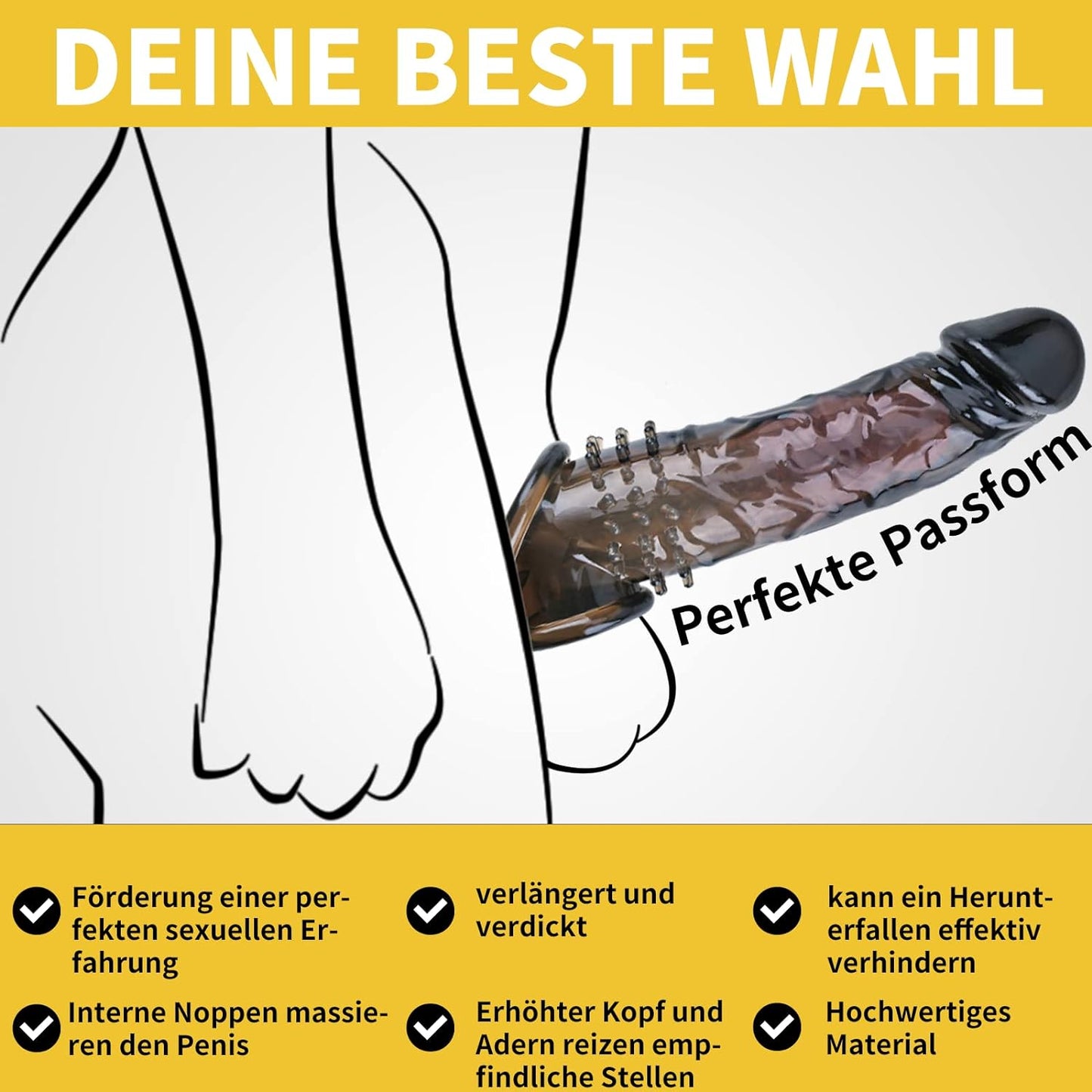 Penismanchetten met antislip premium verdikte testikelring