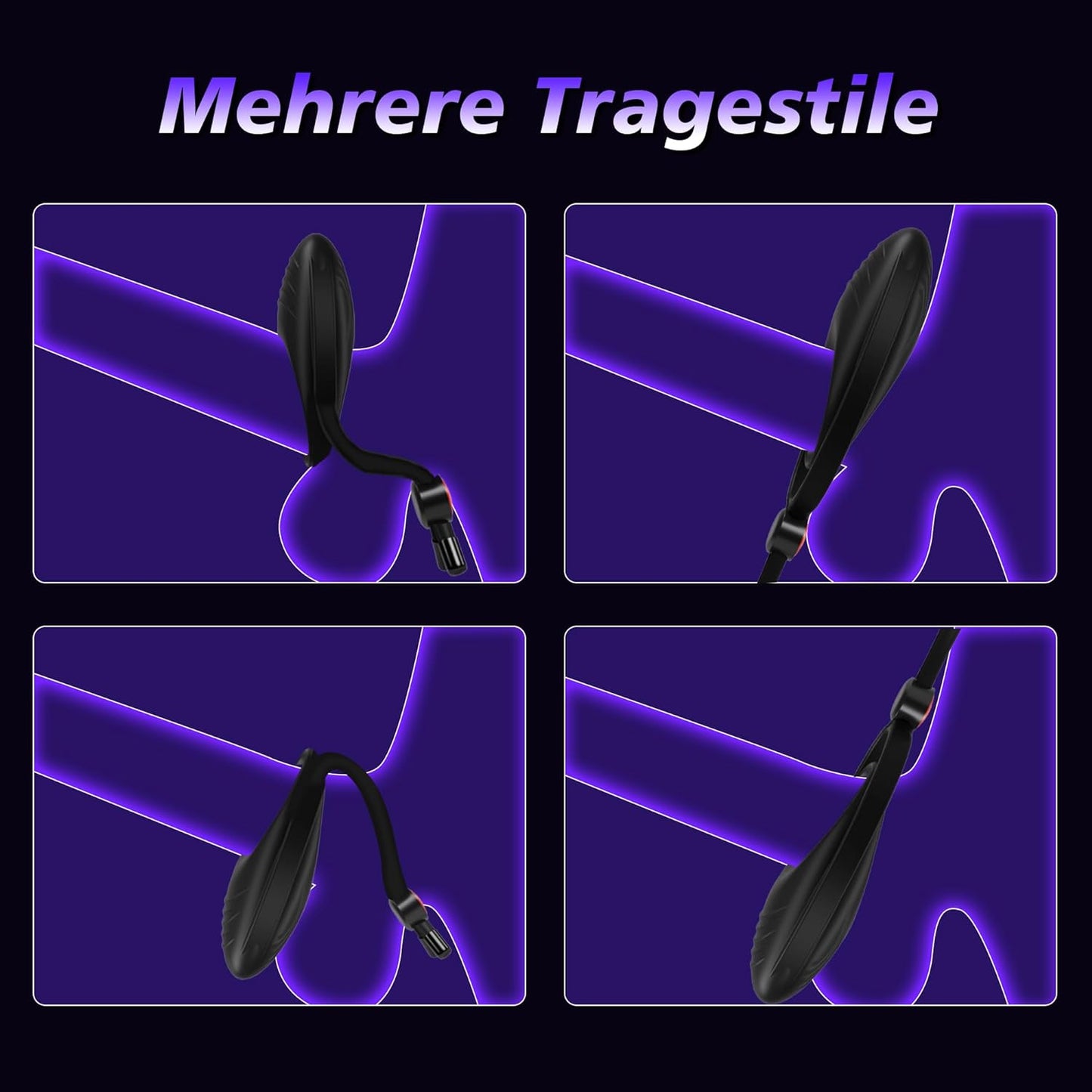 Zachte siliconen cockring met 10 vibratiestanden