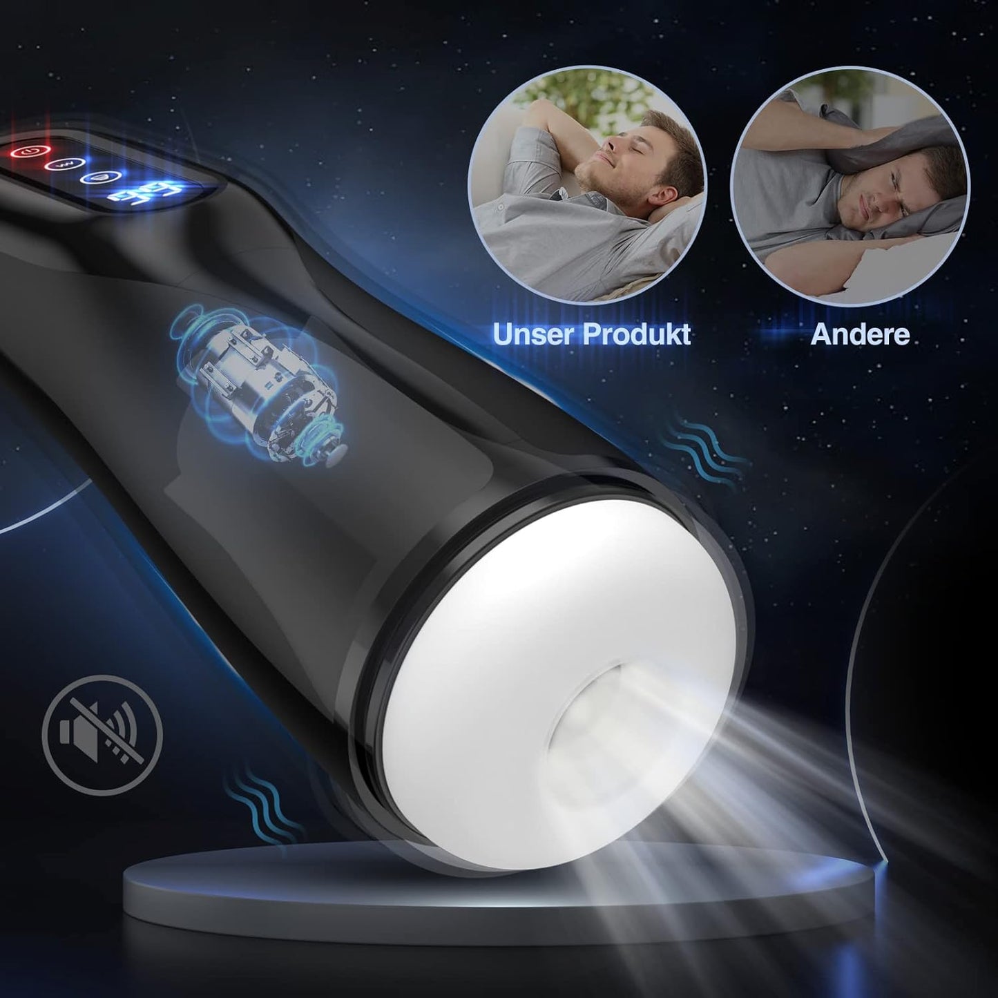 LCD Display Elektrisch Masturbator Penis Trainer Vibrator mit 9 Saugmodi 9 Vibrationsmodi