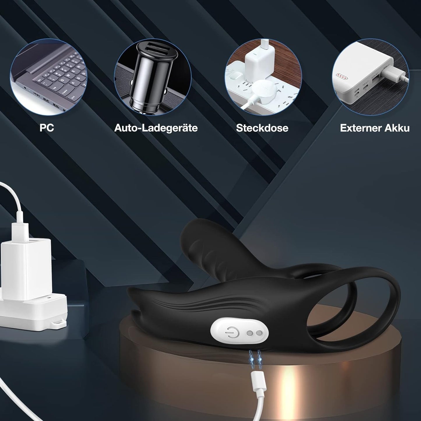 3 in 1 erotisch voor je clitoris & G-spot dubbele penisvibrators met 12 vibratiestanden