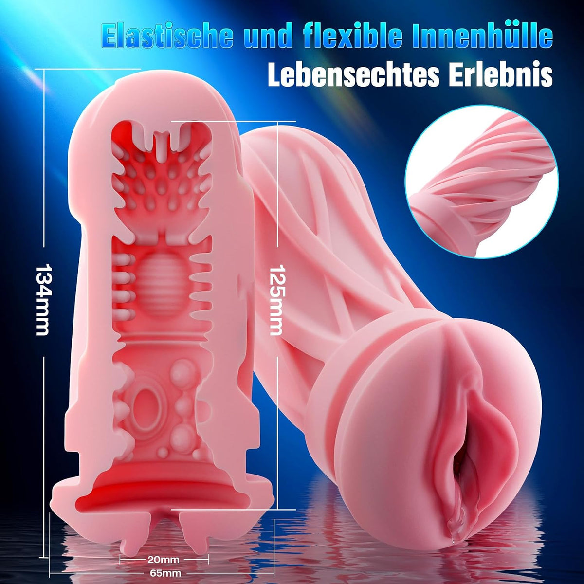 KI-Interaktion 360° Schnellheiz Masturbatoren Penis Stroker Blowjob mit 5 Stufiges schnelles