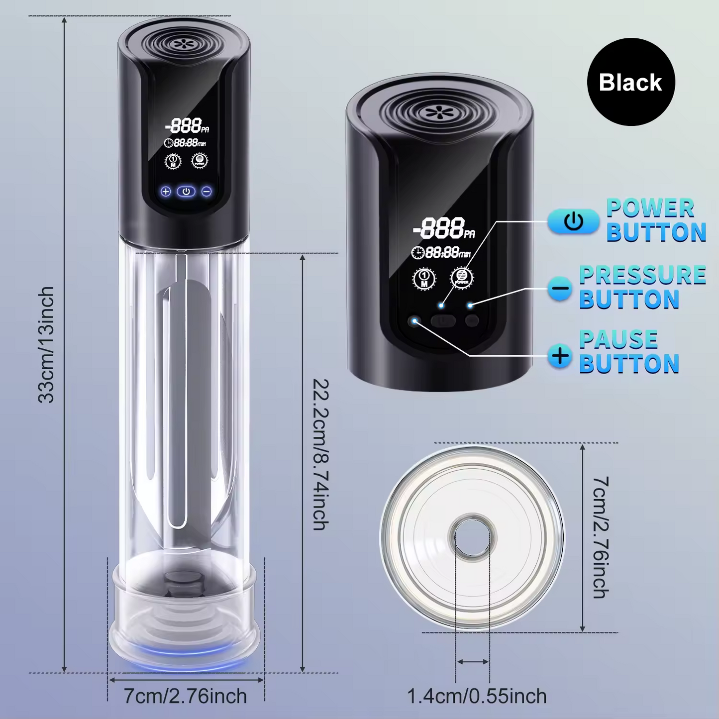 Elektrische Penispumpe Erektionstrainer Blowjob mit 4 Leistungsstarke Saugkraft