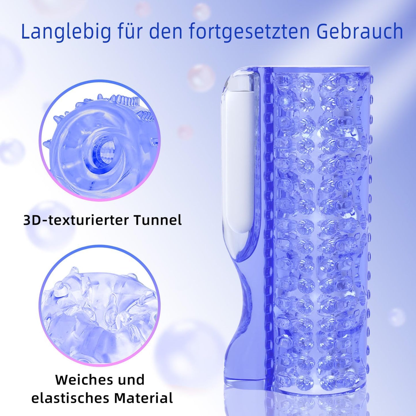 5D Innenstruktur Elektrischer Penistrainer Taschenmuschi mit 10 Vibrationsmodi