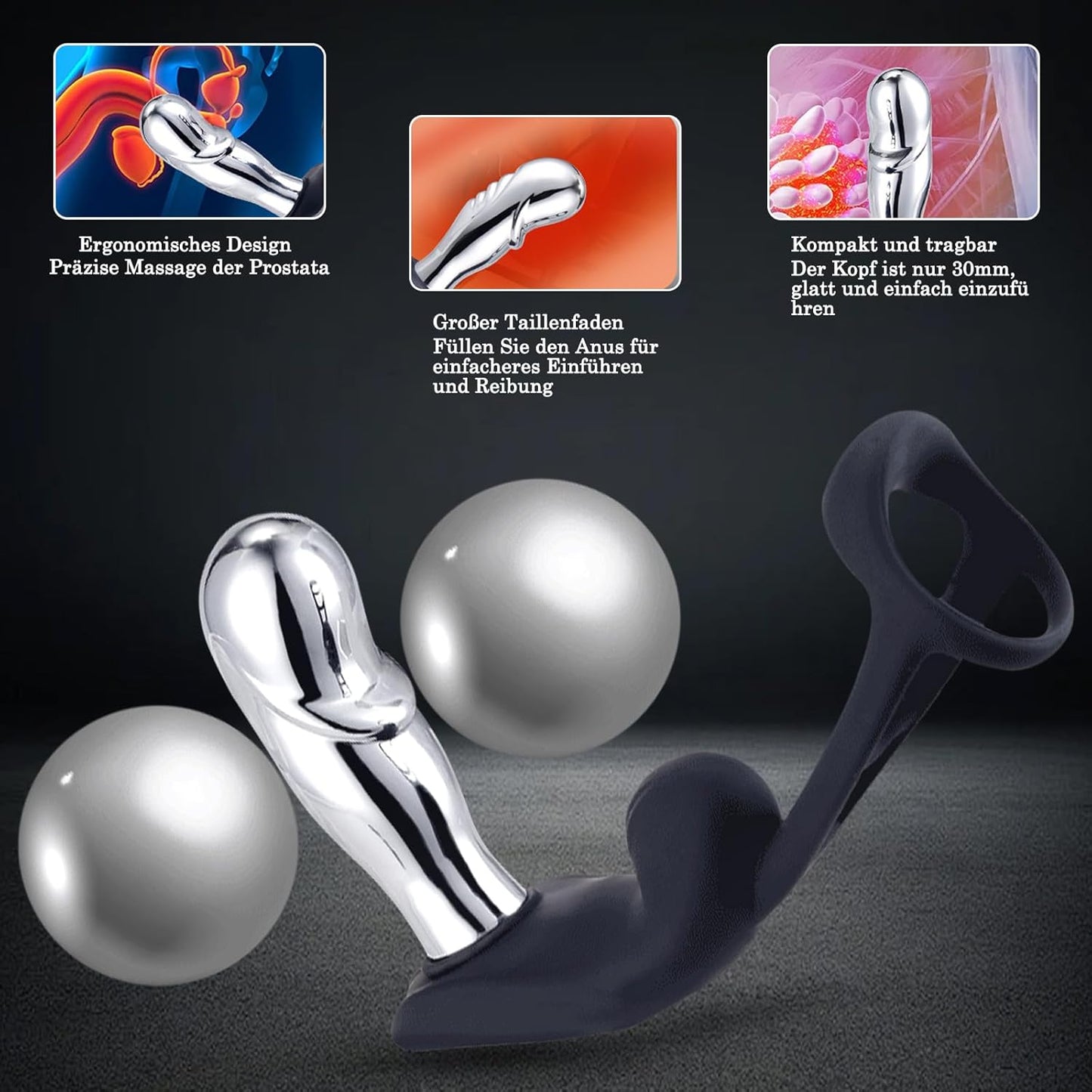 Analplug Vibrator Prostata Stimulator mit 10 Vibrationsmodi & 6 Elektroschockmodi