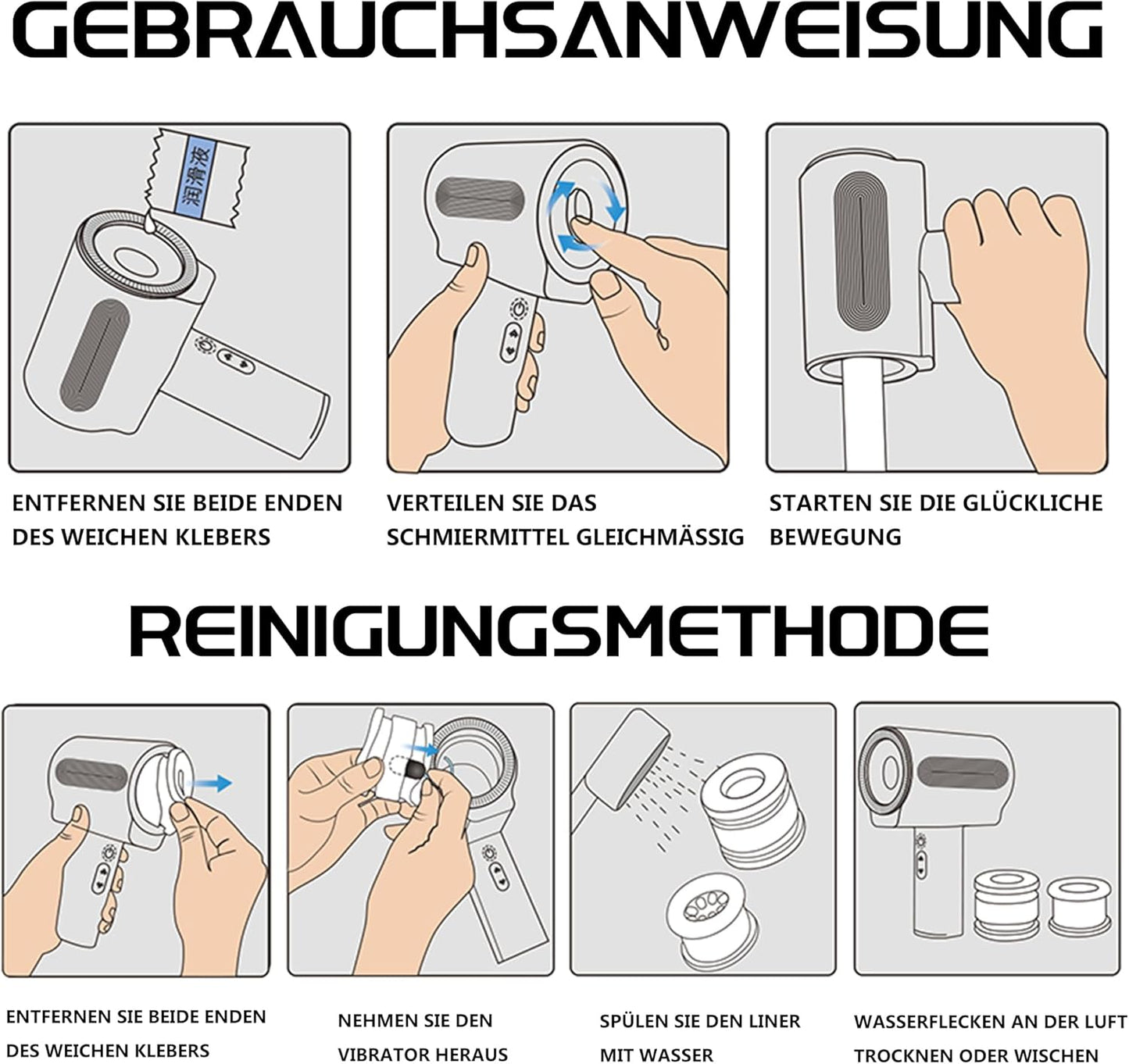 Automatische Masturbator Penistrainer Stroker mit 5 Stoß 5 Rotations und 7 Vibrationsmodi
