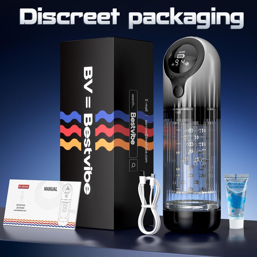 LED-Display Automatischer Masturbator Penispumpe Blowjob mit 9 Rotations & 4 Saug & Leckfunktionen