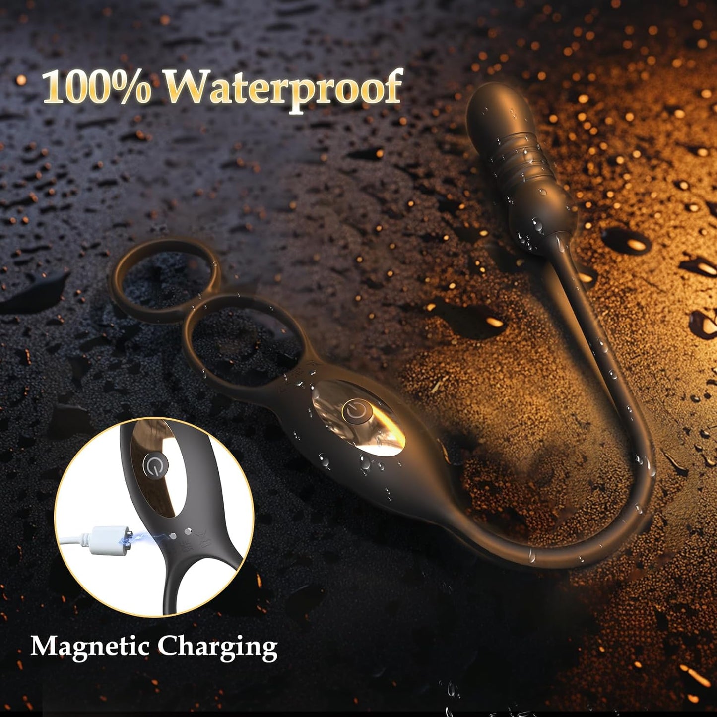 Prostata Massager Analvibrator Penisring mit 9 Stoß und Vibrationsmodi