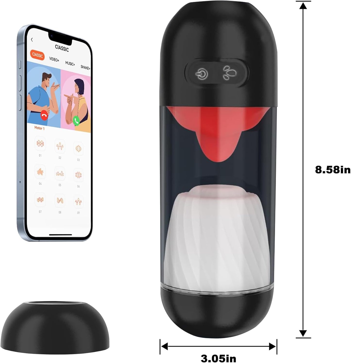 360° Zungenlecken Automatischer Masturbatoren Penistrainer mit 9 Vibrationsmodi