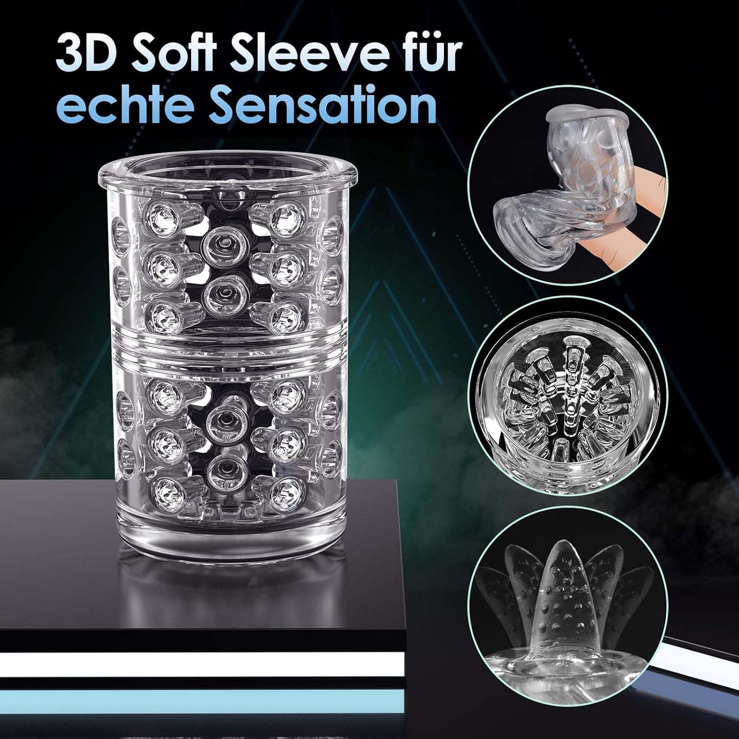 Elektrische masturbatorbeker met 7 zuigmodi en 7 rotatiemodi