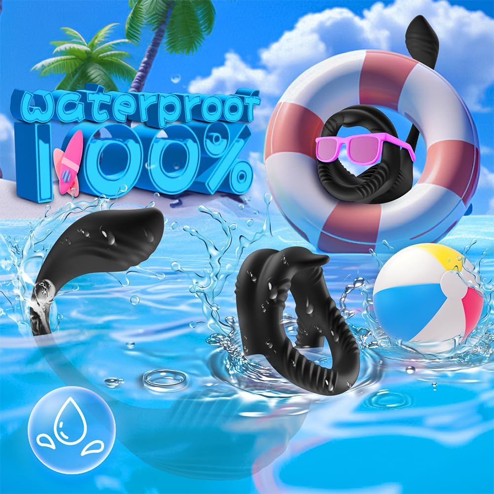 3 IN 1 Penisring Anal Vibrator Prostata Stimulator Damm Massage mit 7 Vibrationsmodi