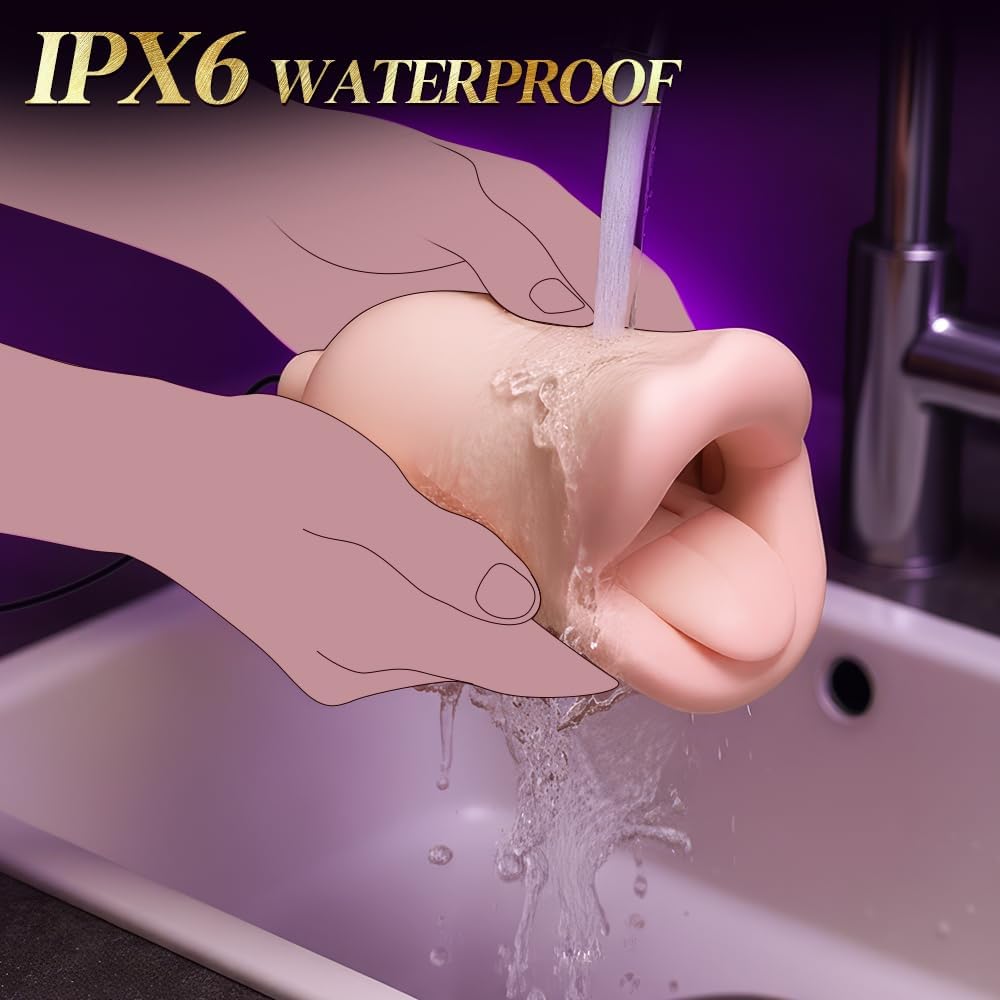 3 IN 1 Oralmasturbator Penistrainer Blowjob Stroker Eichelstimulator mit 10 Schwingungsmodi