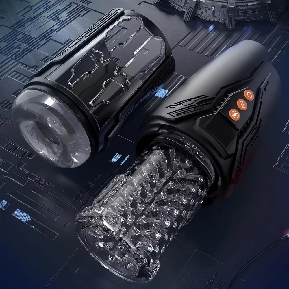 Realistischer Masturbatoren Penis Stroker Blowjob mit 7 Schub & Rotations & Vibrationsmodi