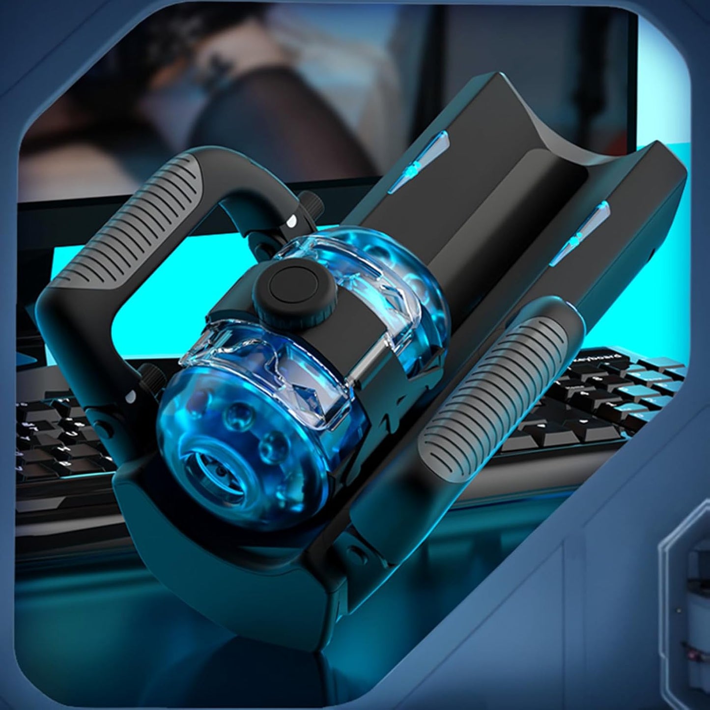 3D multifunctionele elektrische masturbator met 6-frequentie vastpunttelescopisch