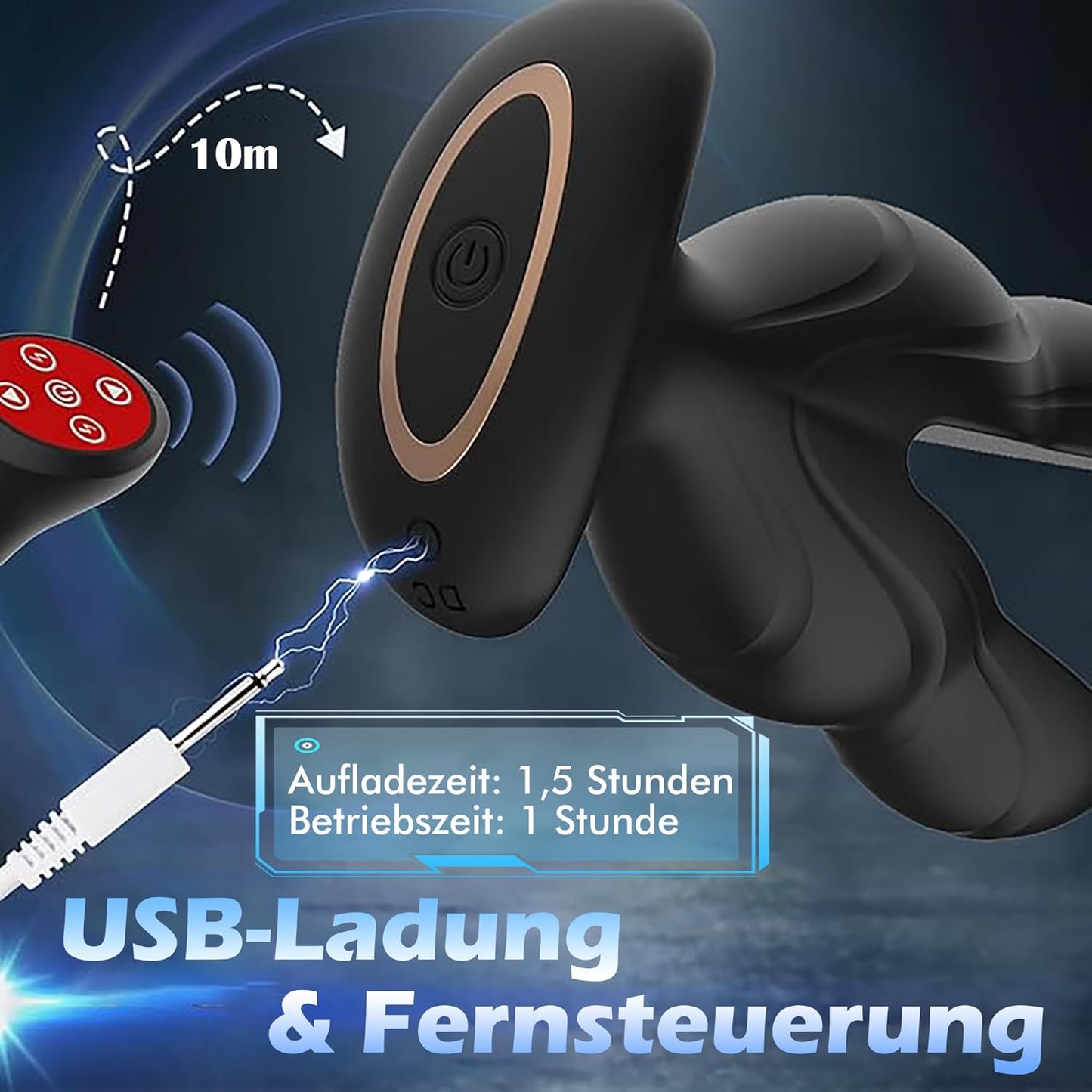 E-stim Analvibratoren Prostata Stimulator mit 8 Vibrationsmodi und Elektroschockmodi