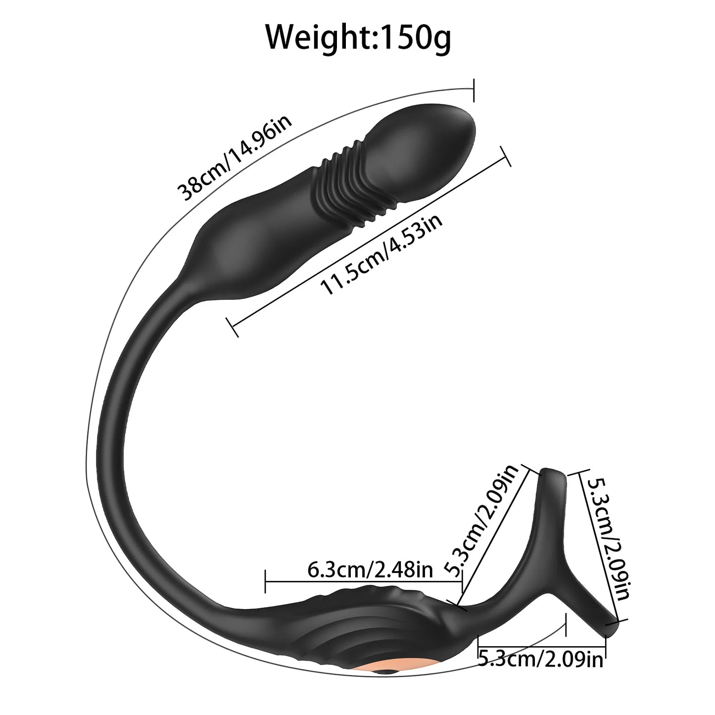 Thrusting Anal Vibrator Prostata Massager Cockring mit 9 Vibrationsmodi