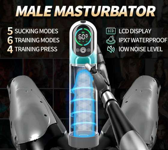 Elektrischer Vakuum Penispumpen Masturbator mit 6 Trainings und 5 Saugmodi