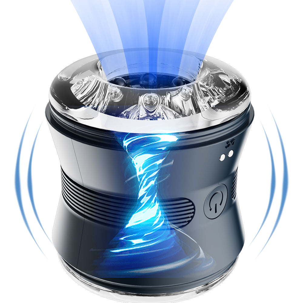 Elektrischer Masturbator Offenes Penis Trainer mit 10 Vibrationen 2 Motoren