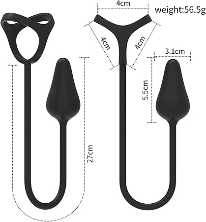 Penisringvibrator Cockring Buttplug und Klitorisstimulator mit 10 Vibrationsmodi