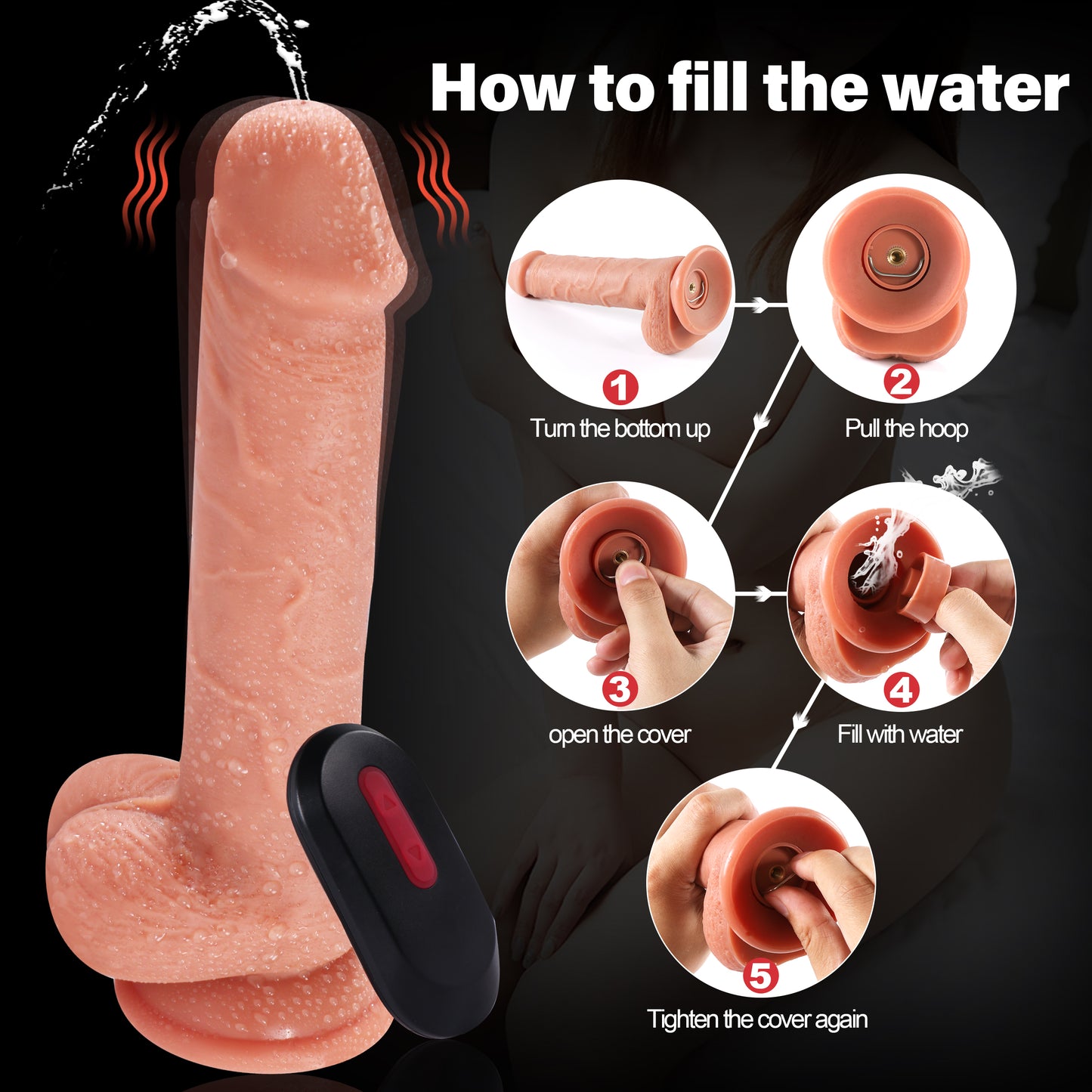 21.4 CM Realistischer Dildo Vibrator mit Squirting Wassersprüh funktion und 7 Vibrationsmodi