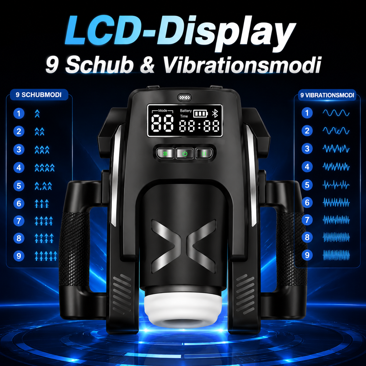 LCD-Display Automatischer Masturbator Sex Mahcine mit 9 Schub & Vibrationsmodi