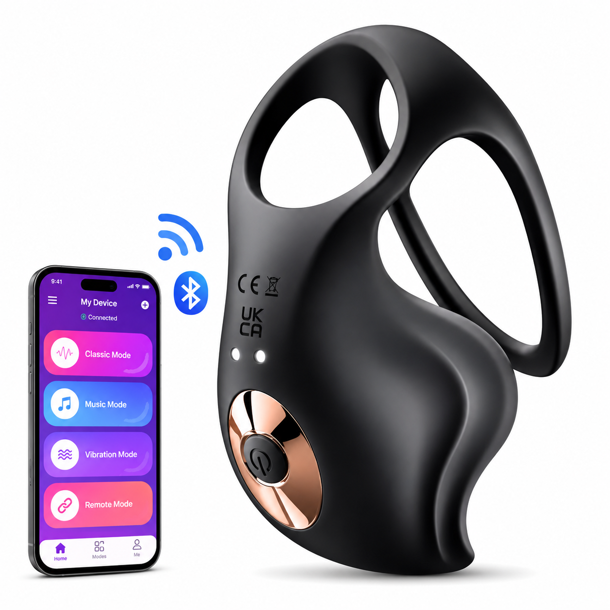 App-Steuerung Penisring Ejakulation Hodenmassage Eichel Trainer mit 10 Vibrationsmodi