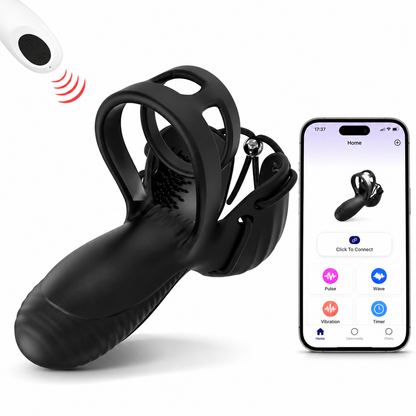 3 IN 1 Cock Ring Hodenstimulator Penistrainer Vibrator mit 10 Vibrationsmodi