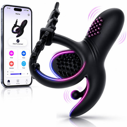Einstellbarer Penetrations Penisvibrator Massagegerät Stimulator mit 9 Vibrationsmodi