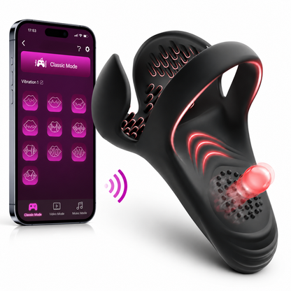 Cock ring vibrators with testicle vibration with 10 vibration modes 