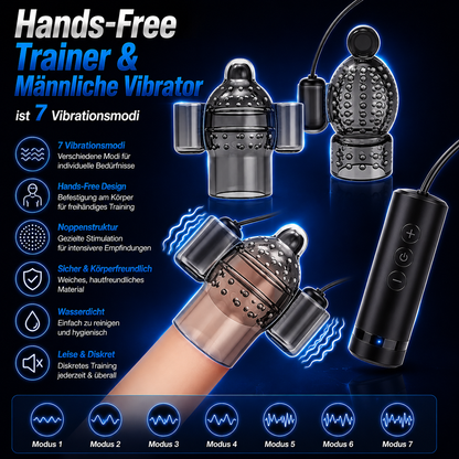 Elektrischer Penistrainer Vibrator Set Eichel Stimulator mit 7 Vibrationsmodi