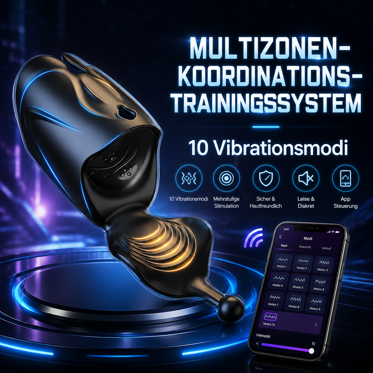 Elektrischer Masturbationsbecher Penistrainer Vibrator Trainer mit 10 Vibrationsmodi
