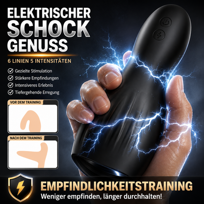 E-stim Penistrainer Eichel Vibrator Stimulator mit 10 Vibrationsmodi & 10 Elektroschocks