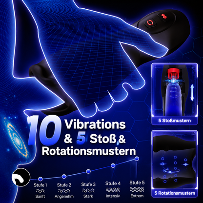 3 in 1 Elektrischer Masturbator Cup mit 10 Vibrations & 5 Stoß und Rotationsmustern