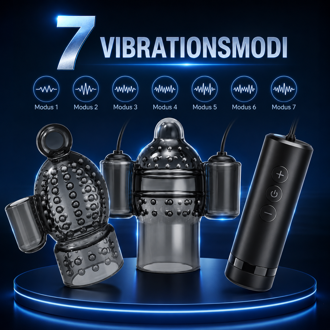 Elektrischer Penistrainer Vibrator Set Eichel Stimulator mit 7 Vibrationsmodi