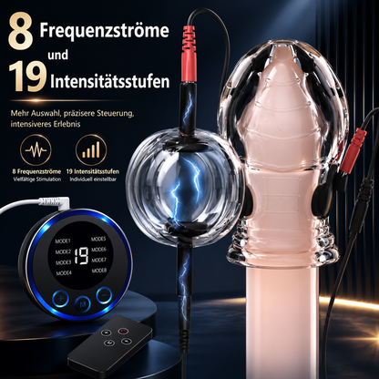 Elektro Shock Eichel Penistrainer Stimulator mit 8 Frequenzströme und 19 Intensitätsstufen