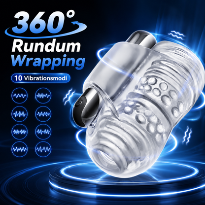 360° Rundum Wrapping Penistrainer Massager Masturbator mit 10 Vibrationsmodi