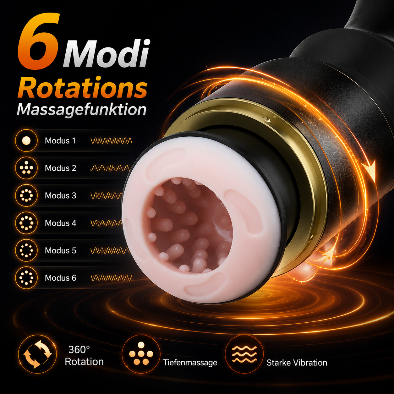 Elektrischer Masturbator Penis Trainer Stroker Blowjob mit 6 Rotations Massagefunktion