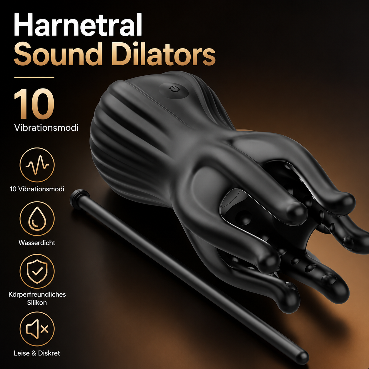 Eicheltrainer Penis Massagegerät Harnröhren Stimulator mit 10 Vibrationsmodi