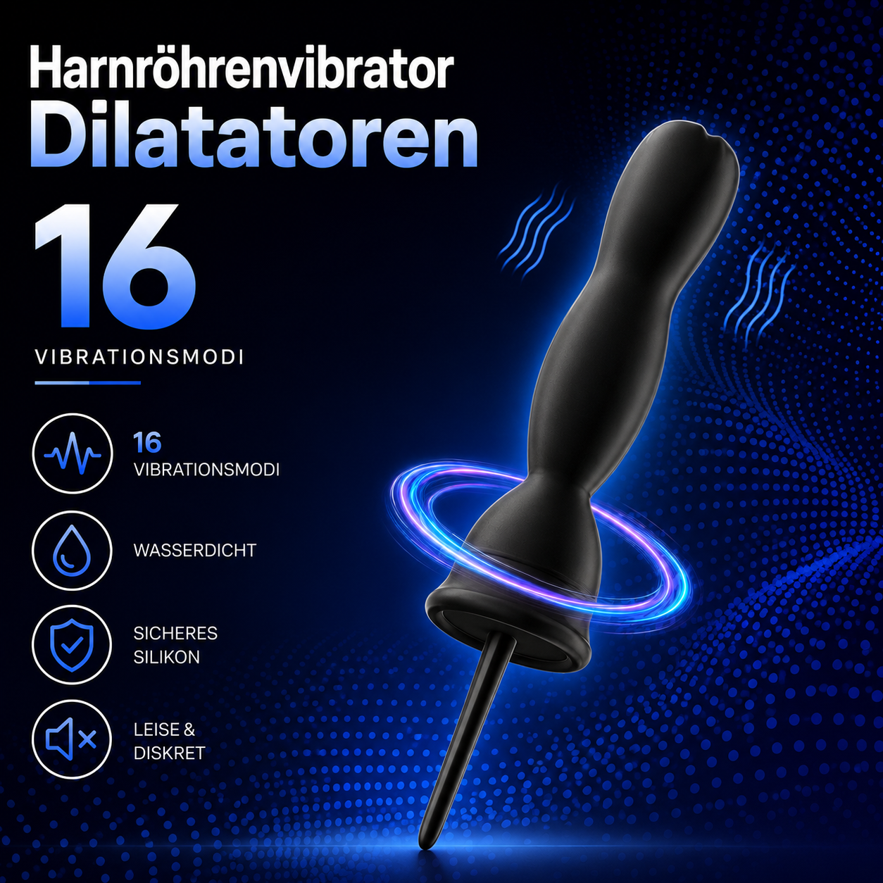 Harnröhrenvibrator Dilatatoren Penis Trainer Plug Vibrator mit 16 Vibrationsmodi