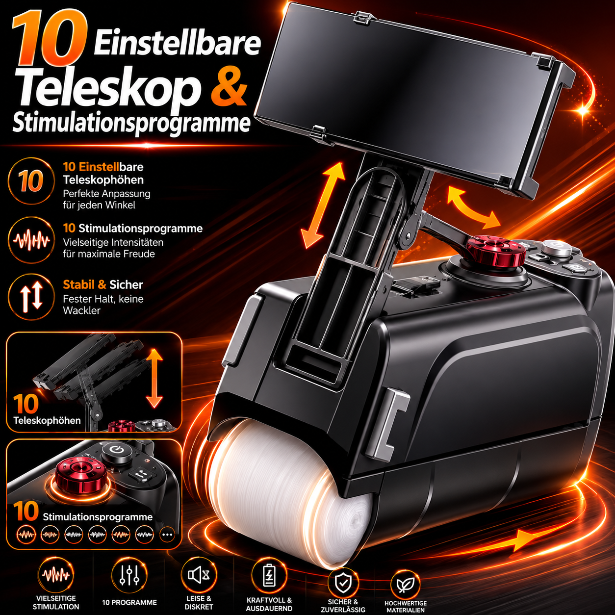 Elektrisch Taschenmuschi Masturbator Penis Massage Sex Machine mit 10 Schubmodi