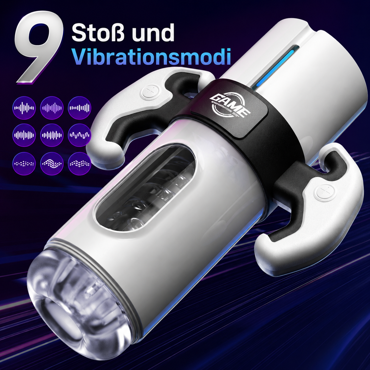 Automatischer Masturbator Penistrainer Stroker Blowjob mit 9 Stoß und Vibrationsmodi