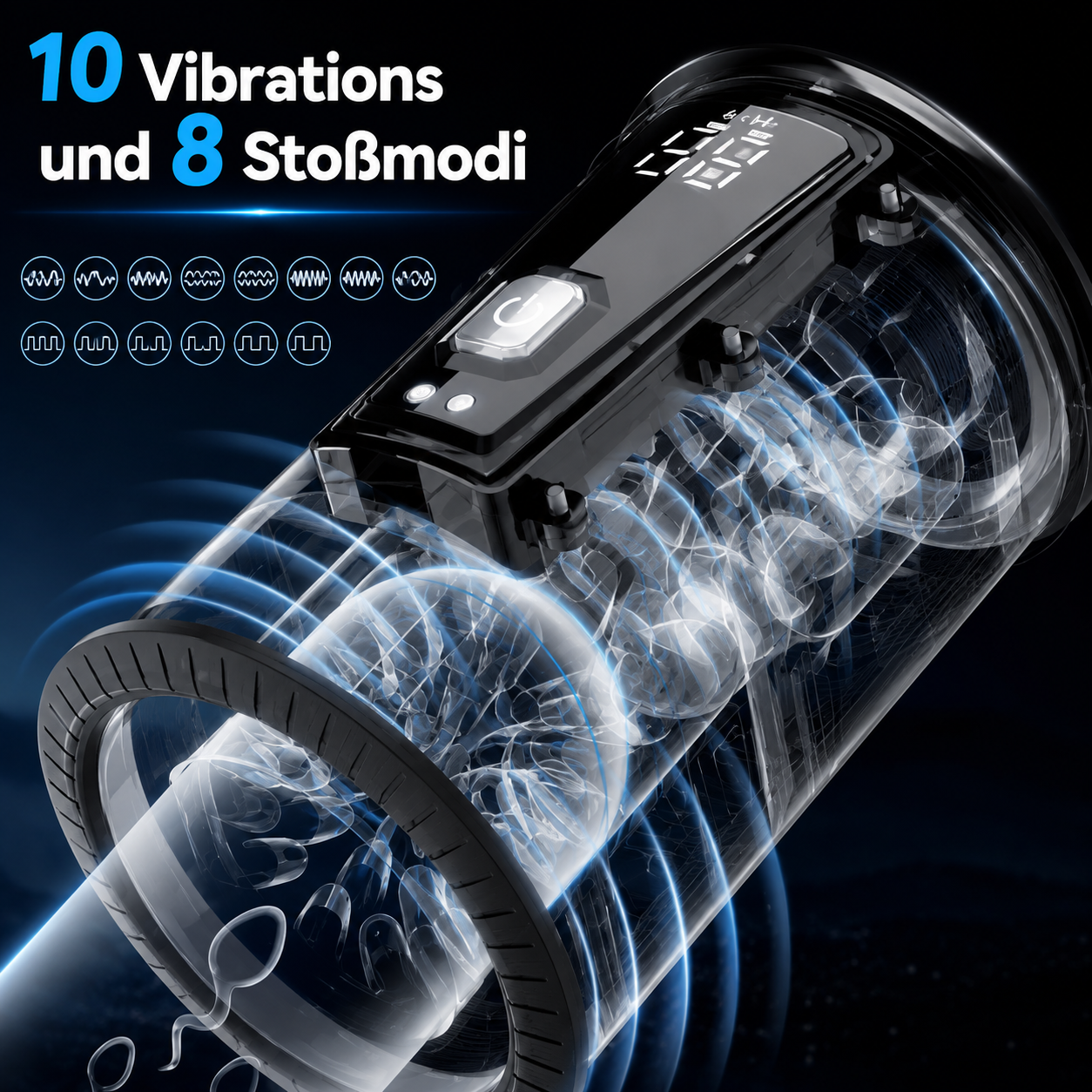 Elektrischer Masturbator Penismasturbator mit 12 Vibrationsmodi