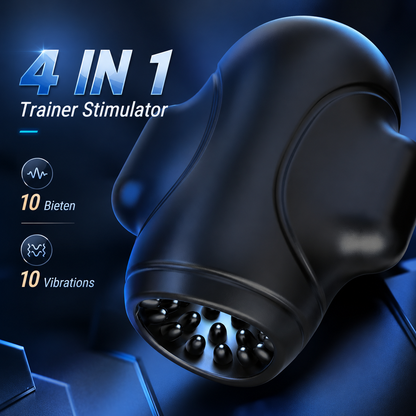 4 IN 1 Penis Trainer Eichel Stimulator Blowjob Masturbator mit 10 Bieten & 10 Vibrations