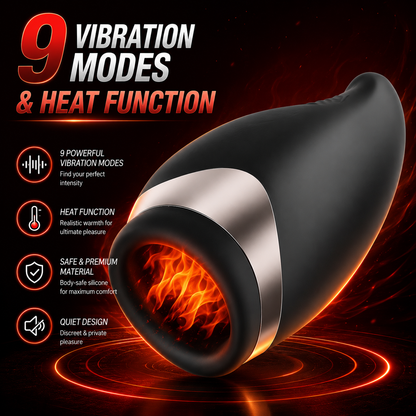 Elektrischer Masturbator Penis Masturbatoren mit 9 Vibrationsmodi und Heizfunktion