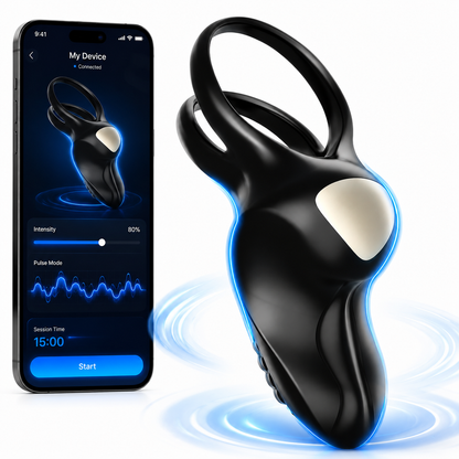 APP & Fernbedienung & Tastensteuerun Penisring Penis Vibrator mit 9 Starke Vibrationsmodi