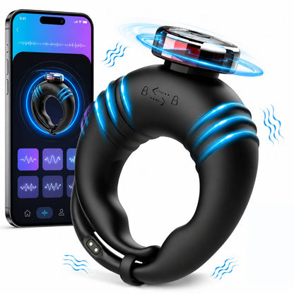 Anpassbarer Offener Penis Trainer Vibrator Cock Ring mit 10 Vibrationsmodi