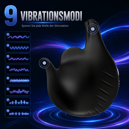 2 IN 1 Hodenmassagegerät Penisring Penismassagegerät mit 9 Vibrationsmodi
