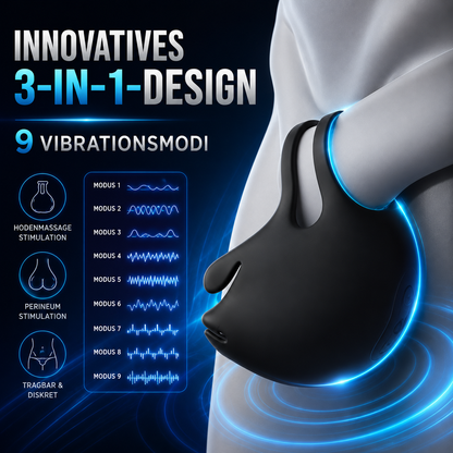 Doppeltem Hoden Vibrator Stimulator Penistrainer mit 9 Vibrationsmodi