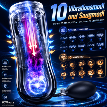 Elektrischer Penistrainer Stroker Blowjob Masturbatoren mit 10 Massagefunktion